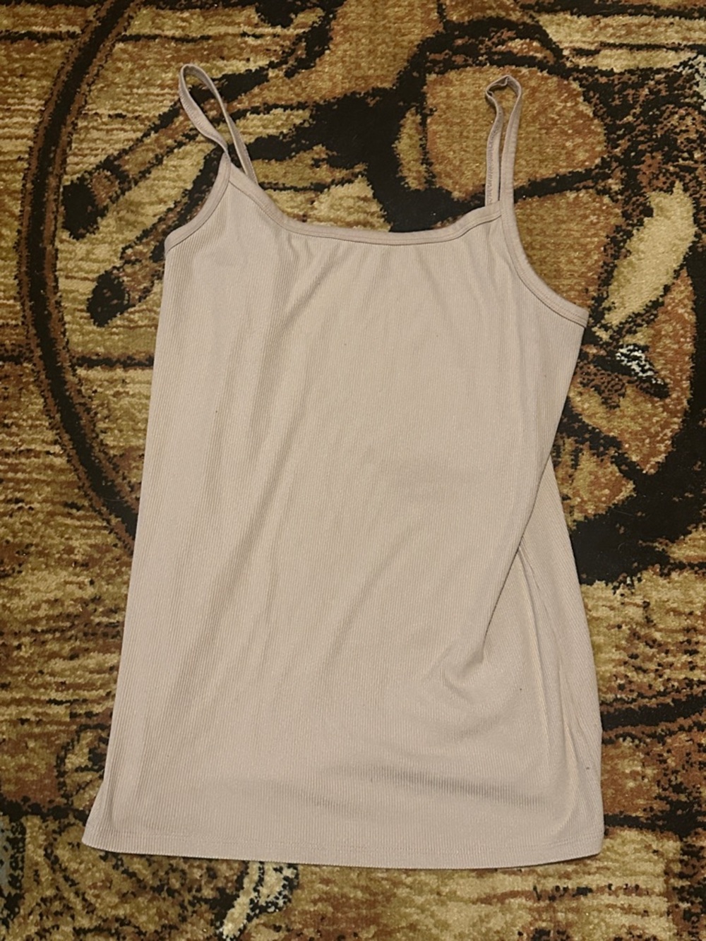 No Boundaries Beige Ribbed Spaghetti Strap Camisole